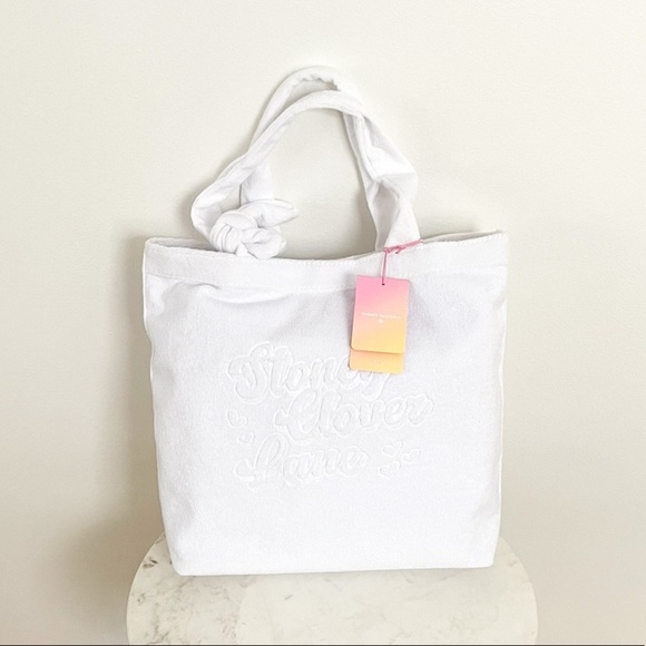Stoney Clover Lane x Target Terry Cloth Beach Tote Bag White NWT - Picture 6 of 7